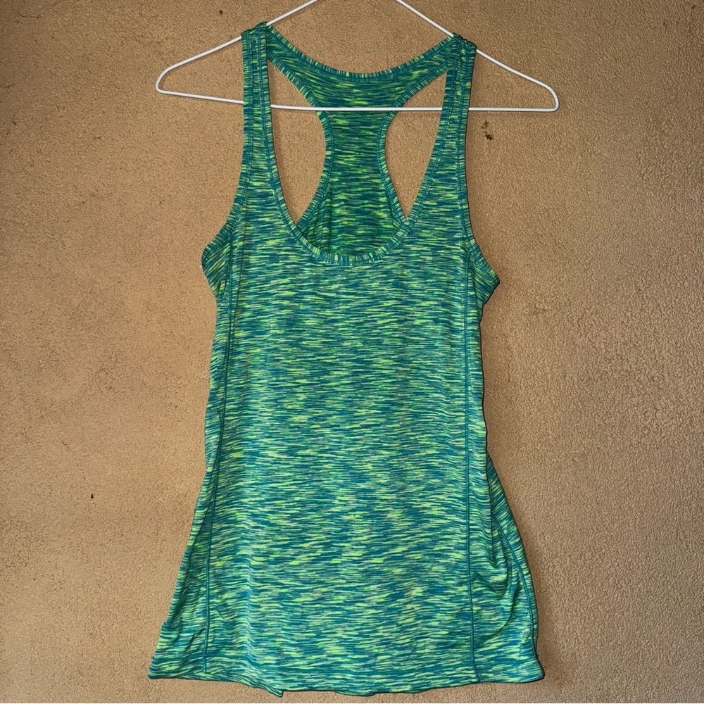 Women's Green Patterned Tank Top